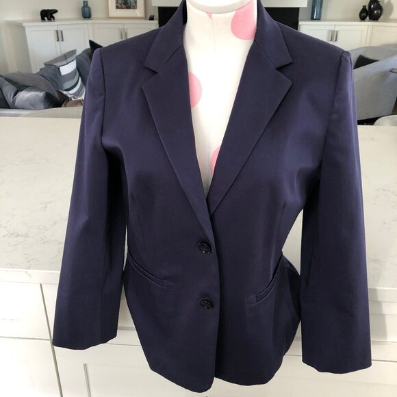 MaxMara Jackets & Blazers - MaxMara Designer Classic 2 Button Cotton Blend 3/4 Slv Jacket Purple Sz 8 NWOT